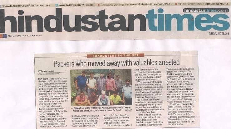 Beware from fraud packers and movers 